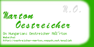 marton oestreicher business card